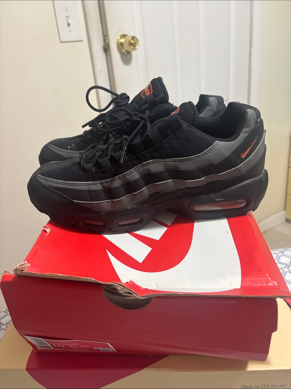 Nike Men’s Air Max 95 Black with Orange Accents